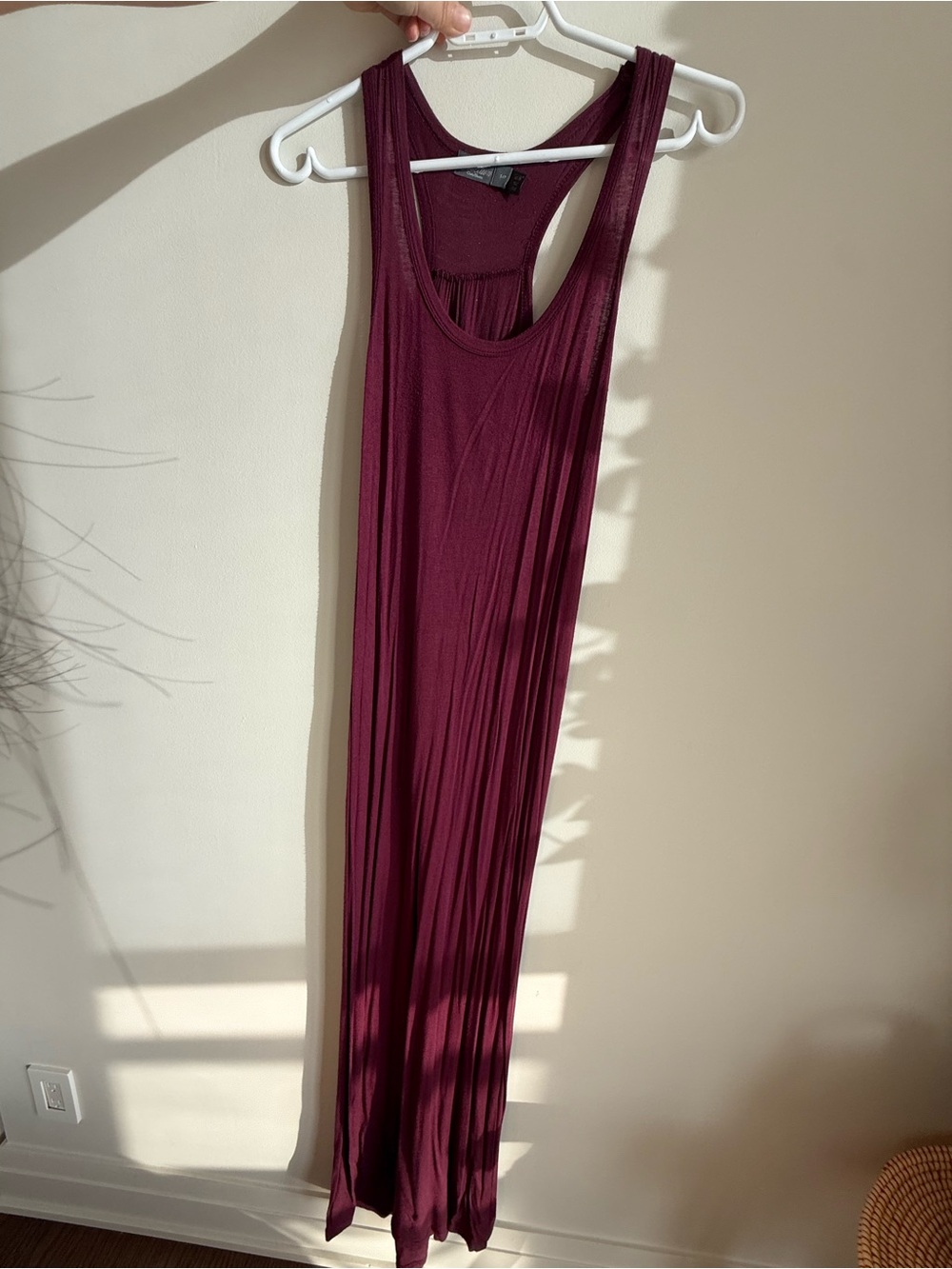 Sleeveless Racerback Maxi Dress in Deep Wine
